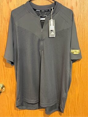 Southern Miss Adidas Gray Quarter-Zip Short-Sleeve shirt